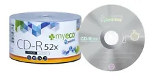 50 Pack MyEco CD-R CDR 52X 700MB 80Min Economy Logo Blank Recordable Media Disc