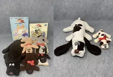 HUGE Pound Puppies Newborns 1985 Tonka Brown Chocolate New & Light Gray & Book