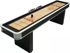 9’ LED Shuffleboard Tables with Poly-Coated Playing Surface for Smooth, Fast Puc