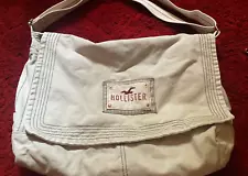 Hollister Canvas Messenger Bag with Pockets