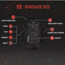 OGIO RENEGADE RSS LAPTOP BACKPACK - BLACK PINDOT - NEW