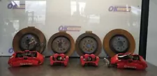 19 FORD MUSTANG BULLITT BREMBO BRAKE CALIPER SET WITH ROTORS FRONT AND REAR RED