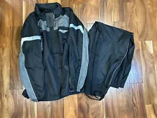 Harley Davidson NWT 4XL Black Silver Full Speed reflective Rain Gear Suit NEW