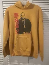 Vintage Japanese Biggie Smalls Hoodie Yellow Measure Size M Rizz For Days