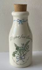 Vintage Crock Shop Santa Ana "Thyme for Saving" Vintage Coin Jar w/ Cork 