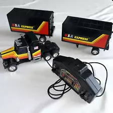 ABC Toys Super Hauler Remote Control Semi Truck 2 Pup Trailers USA Express RARE