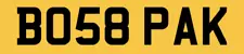 PAK PAKS NUMBER PLATE FOR SALE BO58 PAK PRIVATE REGISTRATION BOSS 2008 CAR REG