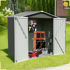 7x4ft Outdoor Storage Shed large Garden Lawnmower Tool Shed Lockable Backyard US