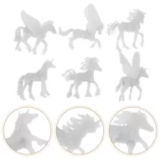 6 Pcs DIY Unicorn Figures Painting Toy Mini Toys Figurines Child