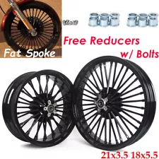 21x3.5 18x5.5 Fat Spoke Wheels Rims Set for Harley Dyna Wide Glide FXDWG 08-17