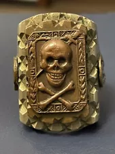 Rare Mexican Biker Ring Skull & Crossbones Sword in Skull Size 12.5