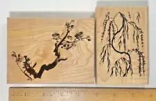 Cherry Blossom Branch, Weeping Tree Rubber Stamps for Crafting and Card Making