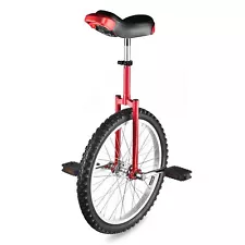 New Listing20 Inch Red Unicycle Adjustable Height Leakproof Mountain Tire Cycling Sports