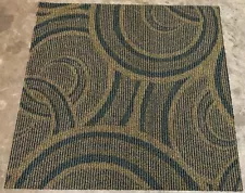 Commercial Carpet Tile - Green/Gold