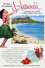 Travel POSTER.Hawaii close enticing.Decor Art.Wall Prop Interior design.1790