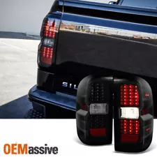 Fits 2014-2018 Silverado 1500/ 15-18 2500 3500 HD Black Smoked LED Tail Lights (For: 2016 Suburban 3500 HD)