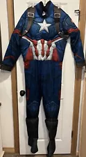 Marvel Legends Captain America Costume Deluxe Men's XL Padded W/ Mask Halloween