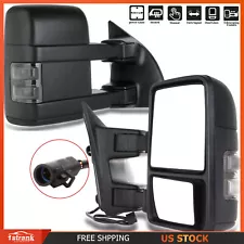 Left+RIGHT For 1999-07 Ford F250/F350/F450 Power+Heated+Smoke Signal Tow Mirrors