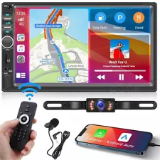 7" Car Radio For Apple/Andriod Carplay MP5 Stereo Touch Screen Double Din+Camera