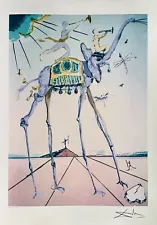 Salvador Dali CELESTIAL ELEPHANT Facsimile Signed & Numbered Giclee Art 24 x 16"