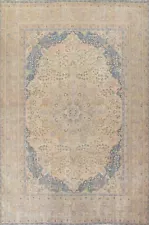 Antique Muted Distressed Handmade Kashmar Evenly Low Pile Wool Area Rug 10x12 ft