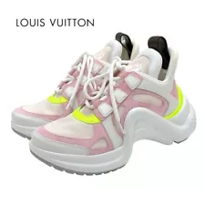 LOUIS VUITTON Arclight Line Sneakers Shoes Shoes LV Logo White Pink