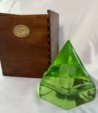 Green Glass Authentic Models Boat Deck Prism Pyramid Nautical Maritime NO LID