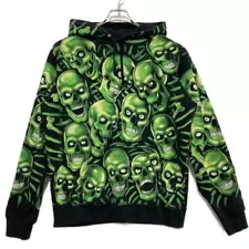 Supreme Skull Pile Pullover Hoodie Green Blaxck Size M