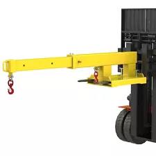 Fork Mounted Telescoping Crane Jib Boom Manual 5500lb Capacity 2 Swivel Hooks