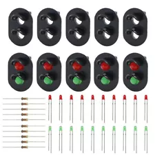 10X ABS Signal Heads With 3mm LEDs For Railway Signal HO / OO Scale Parts SALE！