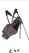 Under Armour UA Stron Speedround Stand Golf Bag Black/Grey and Logo Red