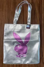 NWT’s Vintage Y2k Playboy Women's Tote Pink Bunny Logo Silver faux leather NEW