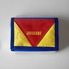 Vintage Retro Jordache Trifold Nylon Wallet Blue Slip Pockets