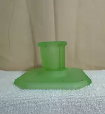 VTG Uranium Green Frosted Glass Square Taper Candleholder *(Last week for sale)*