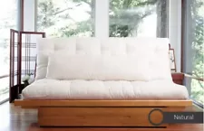 Bi-Fold Wood Futon Bed Frame with Drawer