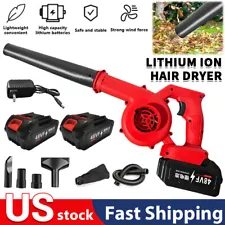 Portable Cordless Leaf Blower Compact Handheld Vacuum Dust Cleaner W/2*Battery