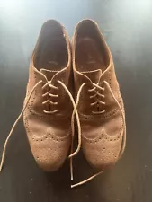 Polo Ralph Lauren Crockett & Jones Brown Suede Brogue Oxfords Size 8.5D 41.5