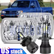 1Pair 7x6" LED Headlights H4 Hi-Lo For Toyota Hilux 1988-1997 Pickup 1982-1995