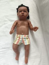 21 INC SILICONE REALISTIC REBORN AFRICAN AMERICAN BLACK DOLL BABY NPK DOLL