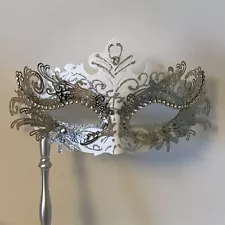 Luxury Metal Laser Cut Venetian Ball Masquerade Mask (Silver) Costume Halloween