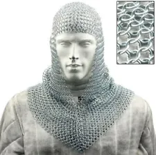 BATTLE READY CHAIN MAIL COIF ARMOR MEDIEVAL RENAISSANCE CHAINMAIL HOOD ARMOR