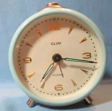 Vintage CLIFF Wind-up Alarm Clock ~ West Germany ~ Works