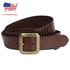 TOURBON Bandolier Ammo Belt Leather .22 Caliber Holster Carry Belt USA Warehouse