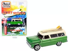 1965 Chevrolet Suburban Green Metallic and Cream with Two Surfboards "Surf Rods"