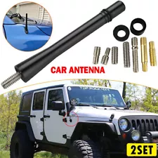 2X 4" Bee Sting Aerial Black Car Mast Ariel Antenna Mini Radio Stubby AM/FM For (For: 2016 Western Star 5700XE)