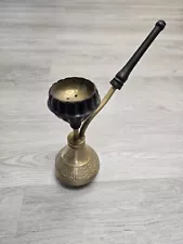 Vintage Antique Brass Hookah Water Pipe Unused