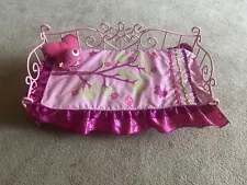 Our Generation Pink Metal Day Bed with Trundle and Bedding for 18" Dolls