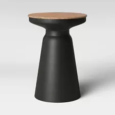 Gino Turned Drum Accent Table Black - Project 62