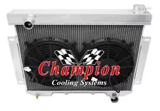 3 Row ER Champion Radiator W/ 2 12" Fans for 1957 58 1959 Ford Custom 300 L6 Eng (For: More than one vehicle)