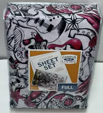 SKULLS GUITAR GOTHIC Pink FULL Size SHEET SET Campus Living MH-10 4PC Microfiber